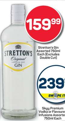 Stretton's Gin Assorted 750ml Each (Excludes Double Cut)