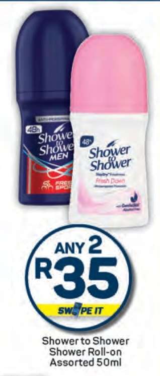 Shower to Shower Shower Roll-on Assorted 50ml