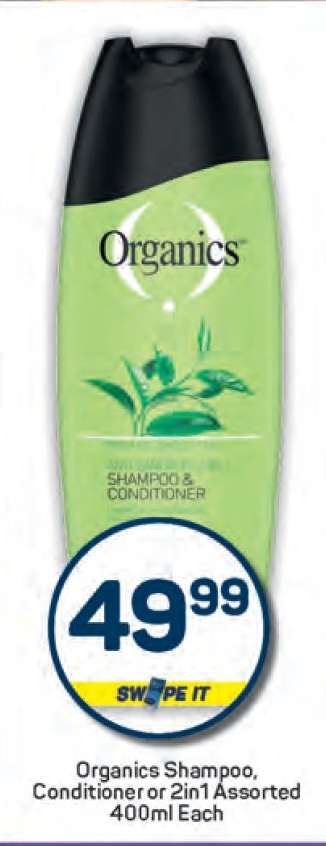 Organics Shampoo, Conditioner or 2in1 Assorted 400ml Each