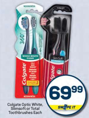 Colgate Optic White, Slimsoft or Total Toothbrushes Each