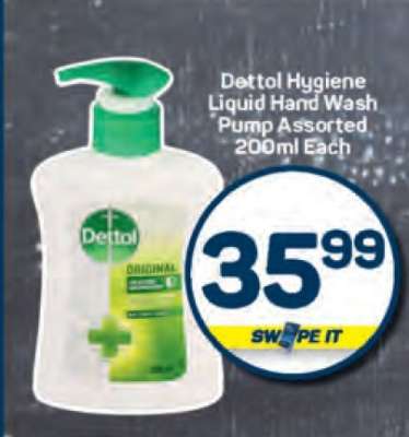 Dettol Hygiene Liquid Hand Wash Pump Assorted 200ml Each