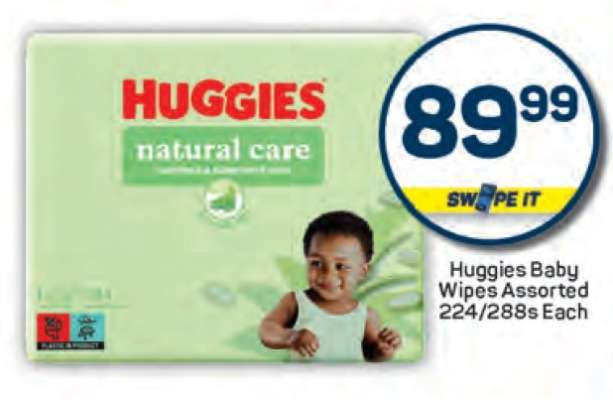 Huggies Baby Wipes Assorted 224/288s Each