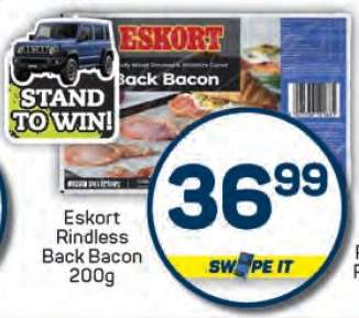 Eskort Rindless Back Bacon 200g