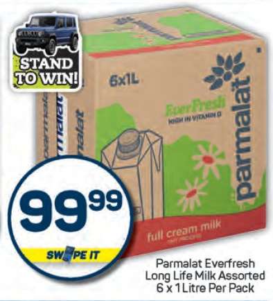 Parmalat EverFresh Long Life Milk Assorted 6 x 1 Litre Per Pack