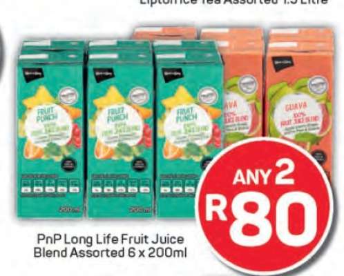 PnP Long Life Fruit Juice Blend Assorted 6 x 200ml