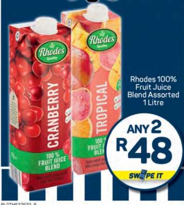 Rhodes 100% Fruit Juice Blend Assorted 1 Litre