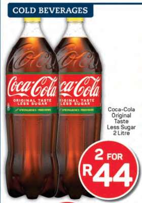 Coca-Cola Original Taste Less Sugar 2 Litre