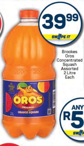 Brookes Oros Concentrated Squash Assorted 2 Litre Each