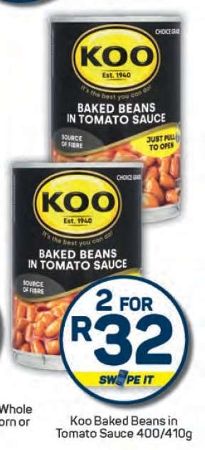 Koo Baked Beans In Tomato Sauce 400/410g