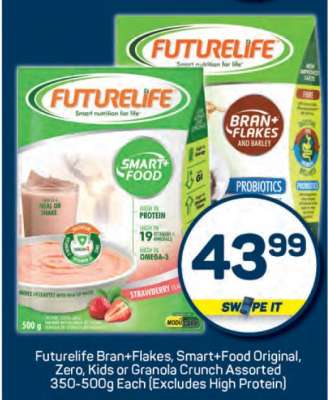 Futurelife Bran+Flakes, Smart+Food Original, Zero, Kids or Granola Crunch Assorted