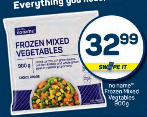 no name™ Frozen Mixed Vegetables 900g