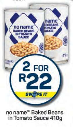 no name™ Baked Beans In Tomato Sauce 410g