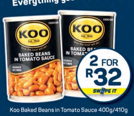 Koo Baked Beans In Tomato Sauce 400g/410g