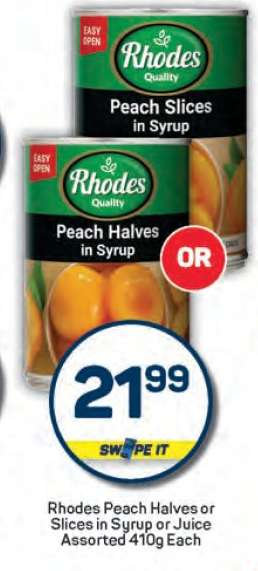 Rhodes Peach Halves or Slices in Syrup or Juice