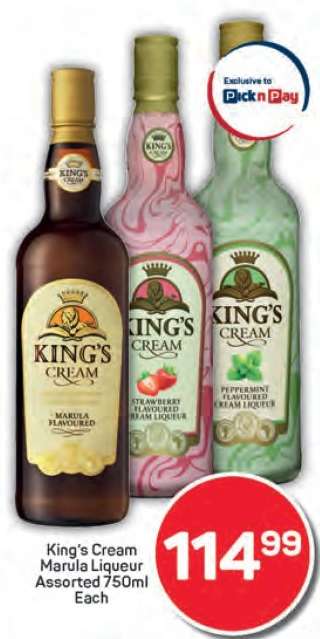 King's Cream Marula Liqueur Assorted 750ml