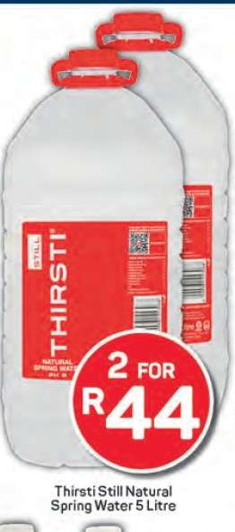 Thirsti Still Natural Spring Water 5 Litre
