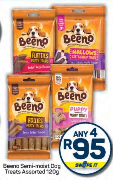 Beeno Semi-Moist Dog
Treats Assorted 120g