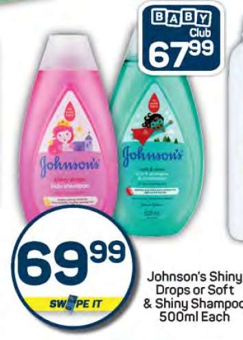 Johnson's Shiny Drops or Soft & Shiny Shampoo