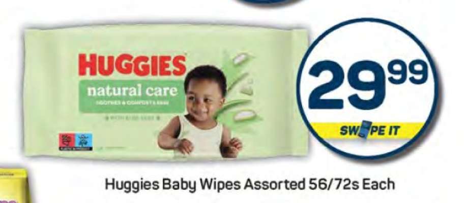 Huggies Baby Wipes Assorted 56/72s Each