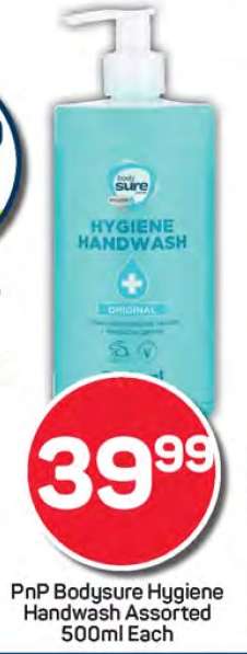 PnP Bodysure Hygiene Handwash Assorted 500ml Each