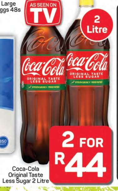 Coca-Cola Original Taste Less Sugar 2 Litre