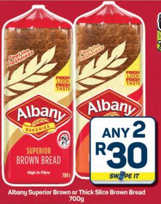 Albany Superior Brown or Thick Slice Brown Bread