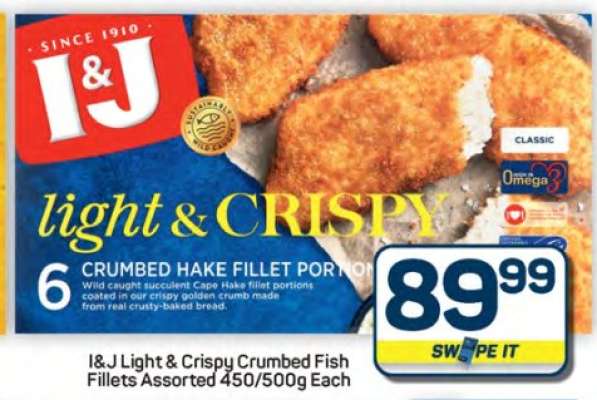 I&J Light & Crispy Crumbed Fish Fillets Assorted