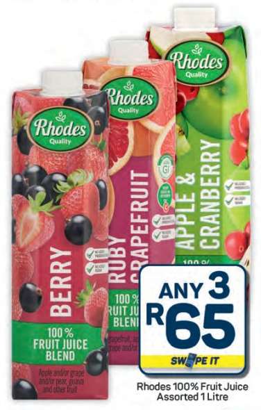Rhodes 100% Fruit Juice Assorted