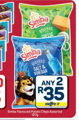 Simba Flavoured Potato Chips Assorted 120g