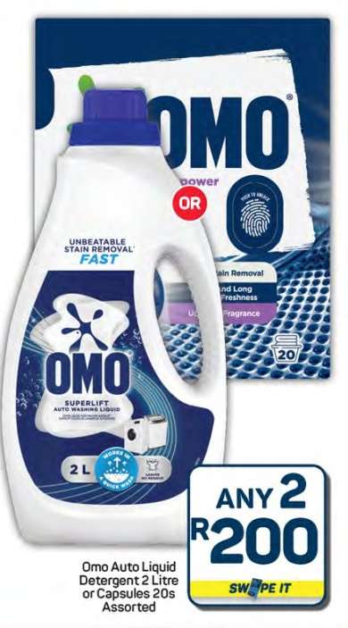 Omo Auto Liquid Detergent or Capsules