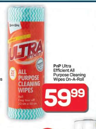 PnP Ultra Efficient All Purpose Cleaning Wipes On-A-Roll