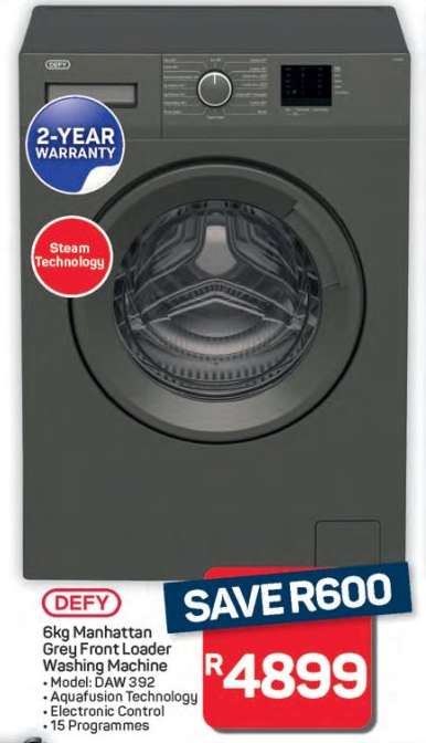 DEFY 6kg Manhattan Grey Front Loader Washing Machine