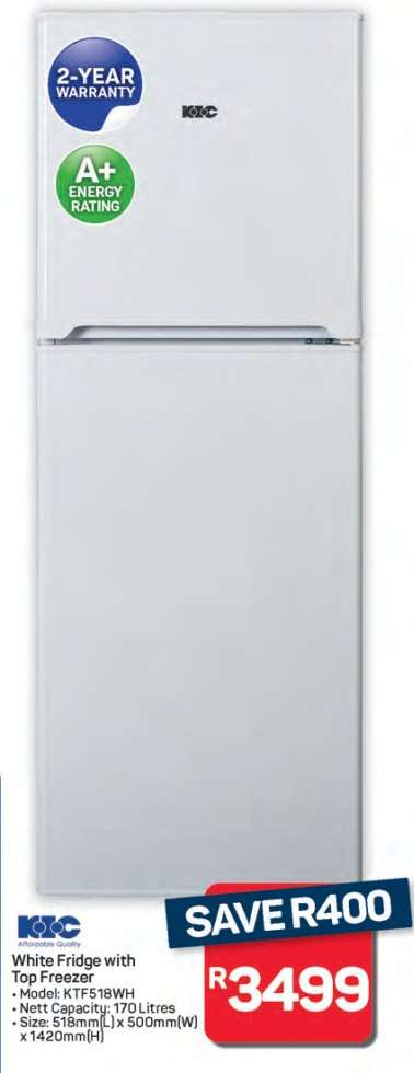 White Fridge with Top Freezer