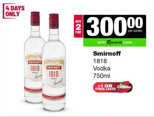 SMIRNOFF 1818 VODKA