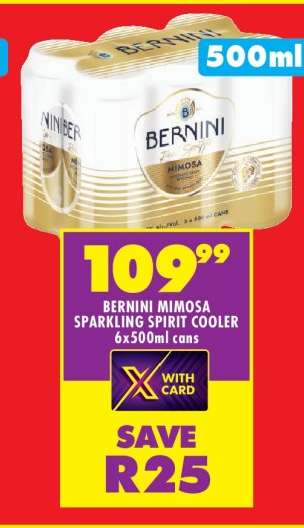 BERNINI MIMOSA SPARKLING SPIRIT COOLER 6x500ml cans
