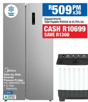 Midea Side-by-Side Inverter Freezer-Fridge HC-689WEN-ND