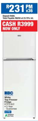 KIC White Top-Freezer Fridge KTF518/2