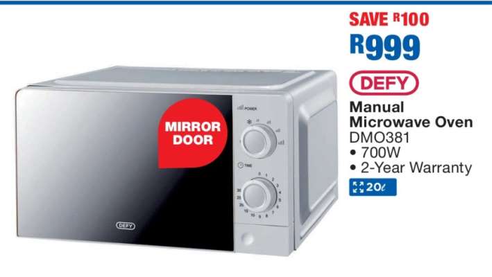 DEFY Manual Microwave Oven