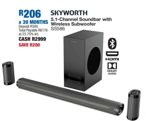 SKYWORTH 5.1-Channel Soundbar with Wireless Subwoofer