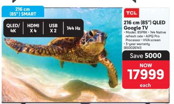 216 cm (85") QLED Google TV