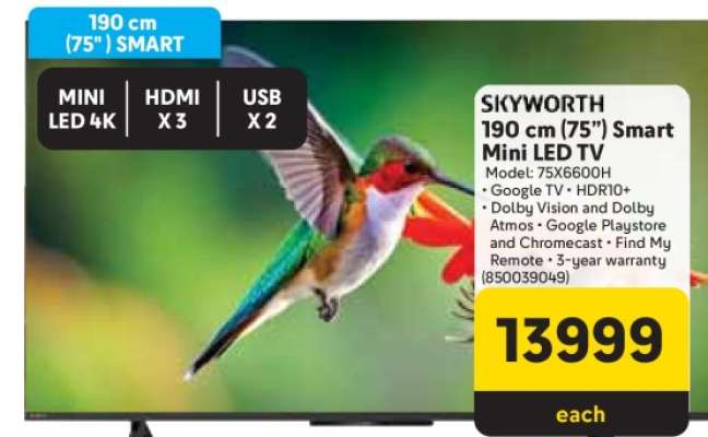 SKYWORTH 190 cm (75") Smart MINI LED TV