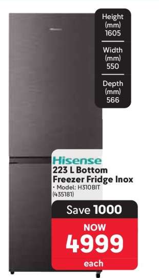 Hisense 223 L Bottom Freezer Fridge Inox