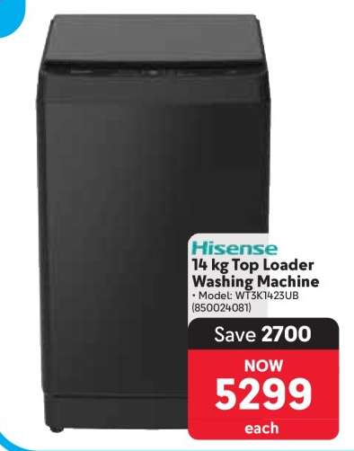 Hisense 14 kg Top Loader Washing Machine