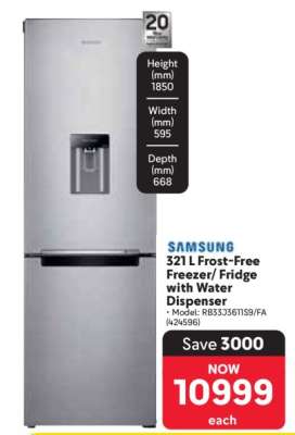 SAMSUNG 321 L Frost-Free Freezer/Fridge with Water Dispenser