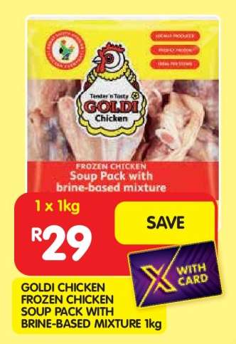 GOLDI CHICKEN FROZEN CHICKEN SOUP PACK WITH BRINE-BASED MIXTURE 1kg