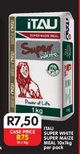 ITAU SUPER WHITE SUPER MAIZE MEAL 10x1kg