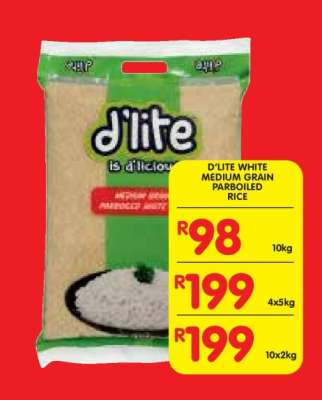 D'LITE WHITE MEDIUM GRAIN PARBOILED RICE