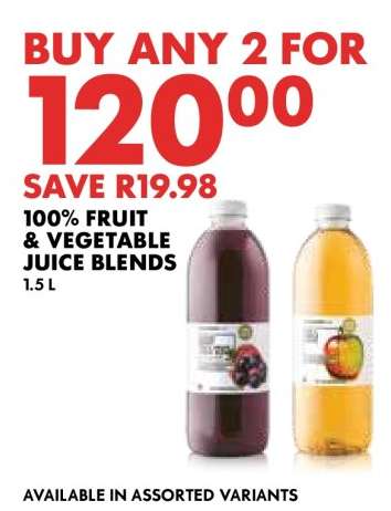 100% Fruit & Vegetable Juice Blends