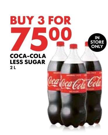 COCA-COLA LESS SUGAR 2 L