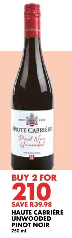 HAUTE CABRIÈRE UNWOODED PINOT NOIR